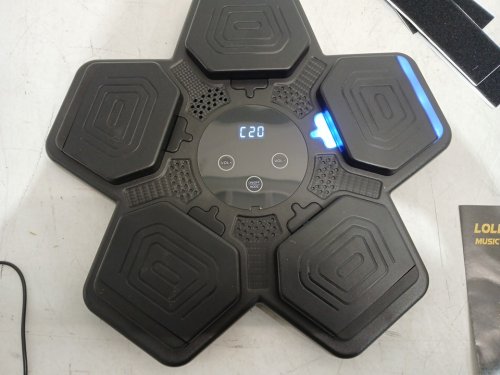 LOLBOX smart LED light music boxing pad trainer machine with gloves and wall mounted Velcro - 13.9" x 1.57" - black (model: FS-27) image 2