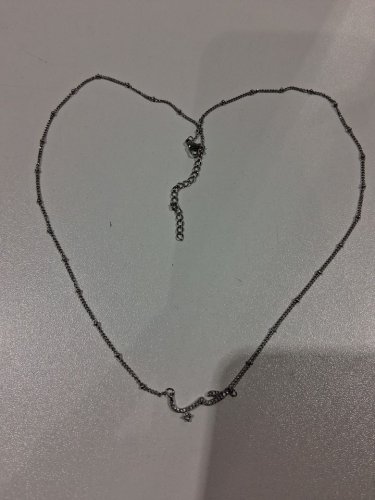 cubic zirconia "حُبّ/love" pendant beaded chain necklace - 21"-23"/1" pendant - silver image 4