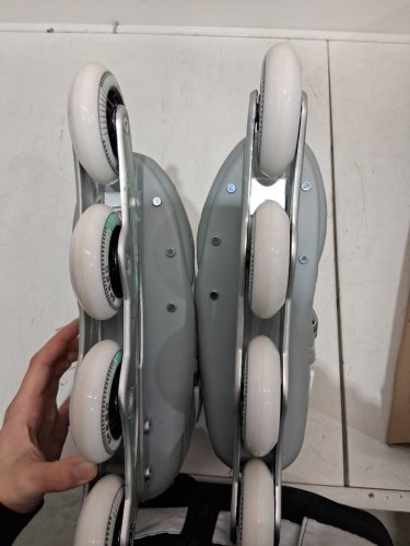 Women's Roller derby Aerio Q-60 inline roller skates - size 9 - white/grey/teal (Model: I359MT-06) image 7