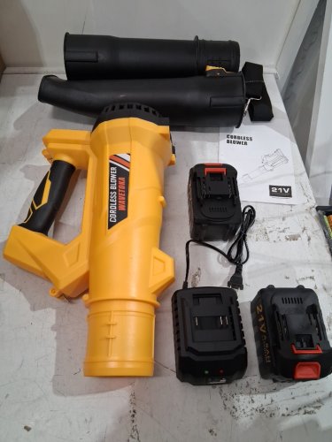Cordless Leaf Blower WITH CHARGER AND 2 batteries - 21V - YELLOW (MODEL: RC-3006) image 3