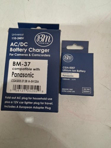 2pc bm premium charger and battery for panasoniic - 3.7v - 130mah - black (model: BM-37/bm-cgas007) image 3