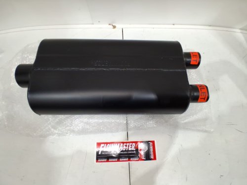 Flowmaster UNIVERDSAL Super 50 Muffler WITH MODERATE SOUND - 2.25 Dual IN / 3.00 Center OUT - BLACK (MODEL: 524553 ) image 6
