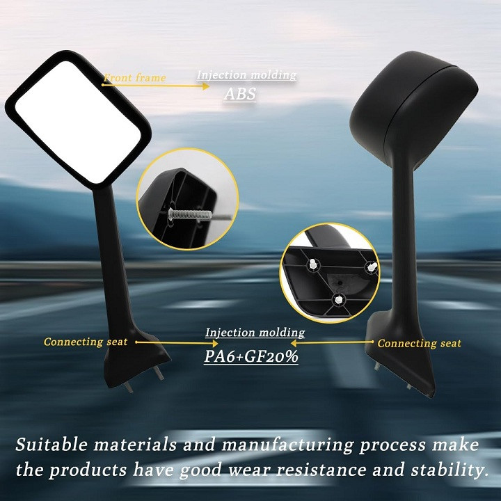 2PC Seassauto Replacement CA Hood Mirrors for 2018+ LT625 Truck - Left and Right Pair - Black (Model: UT-ILT-0053B-P) image 2