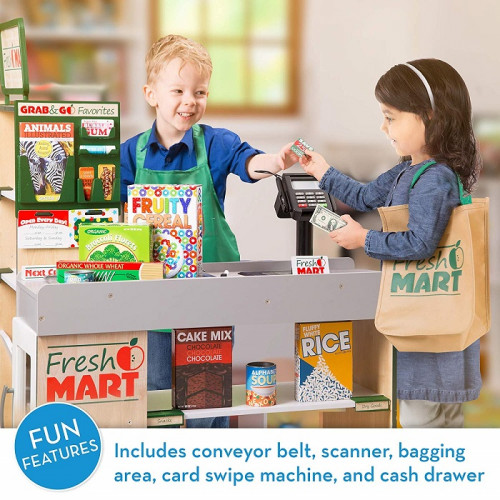KIDS MELISSA & DOUG FREESTANDING WOODEN FRESH MART GROCERY STORE - MULTI COLOR (MODEL: 7209340) image 2