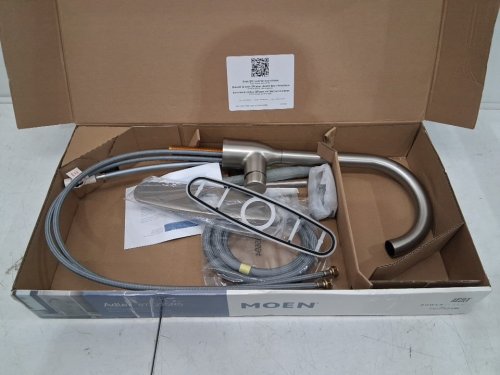 Moen Adler One-Handle High Arc Pulldown Kitchen Faucet with Power Clean and optional deck plate - Spot Resist Stainless (MODEL: 87233SRS) image 3