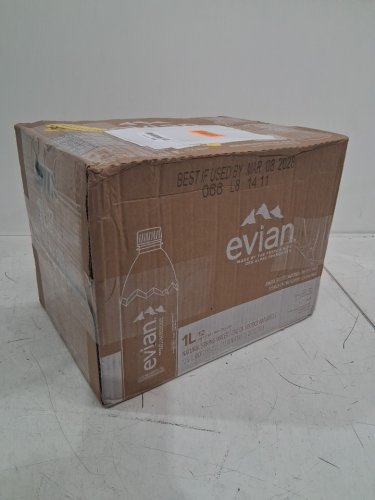12PK EVIAN NATURAL SPRING WATER BOTTLES limited edition 200 years young - 1L/EACH image 2
