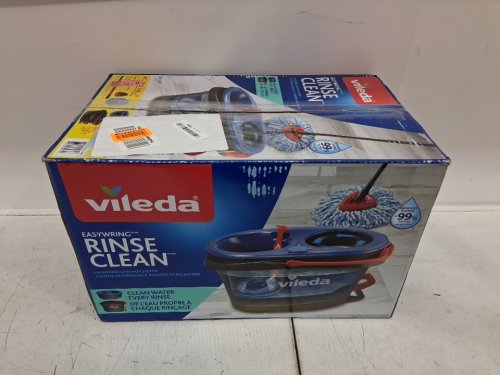 vileda easywring rinse clean 2 tank spin mop and bucket system with adjustable 24"-48" handle - blue/grey (model: 168467) image 2