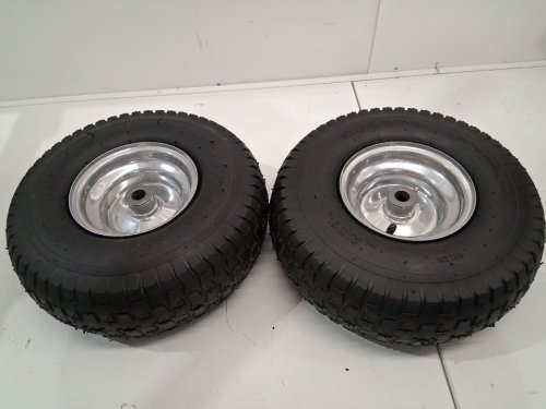 2pk ar-pro 15 x 6.00-6 Front Tire Assembly for various Riding Mower Lawn Tractor - 3" Centered Hub - 3/4" Sintered Iron Bushings - 400LB MAX - black/grey (model: 15x6.00-6 F tire) image 3