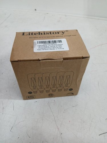 6PK LITEHISTORY 60W DIMMABLE E12 LED CANDELABRA BULBS - 2700K - WARM WHITE (MODEL: T6/T8) image 2
