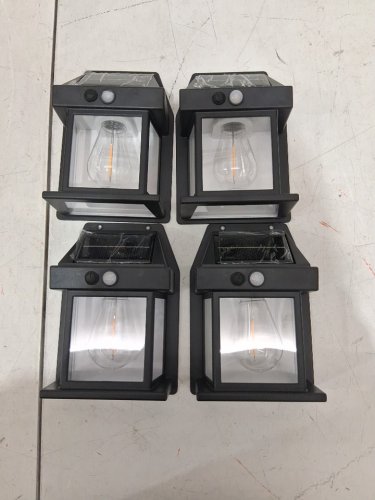 4PK OUTDOOR SOLAR POWERED LED WALL LIGHTS - BLACK image 3