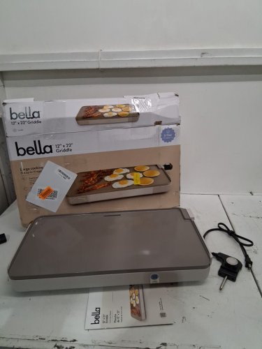 Bella Ceramic electric griddle for cooking at home - 12" x 22" - GREY (model: txg-621/2781607) image 2
