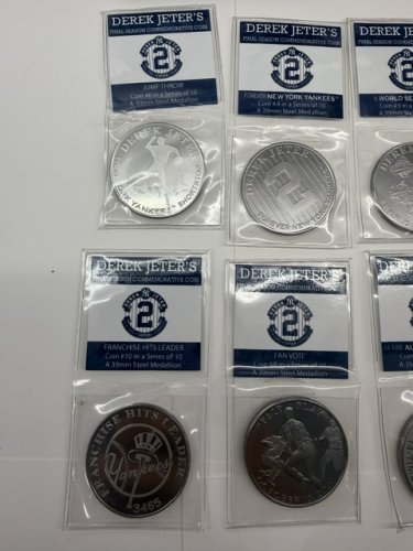 10 COIN WITH FRAME DEREK JETER NEW YORK YANKEES FAREWELL END OF CAREER COIN SET FROM HIGHLAND MINT image 5