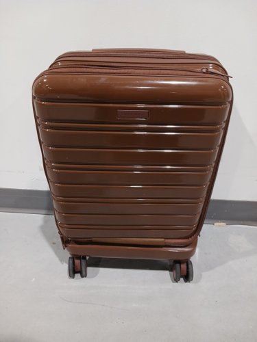LARVENDER ROLLING SUITCASE CARRY-ON WITH HANDLE AND BUILT-IN LOCK - 20" - GLOSSY MOCHA image 2