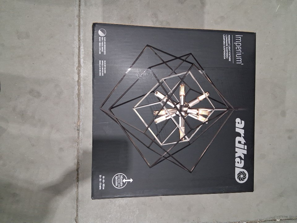 Artika Imperium 9-light LED Chandelier - Black and Brushed Nickle Finish (Model# CHMP-ONBN) image 4