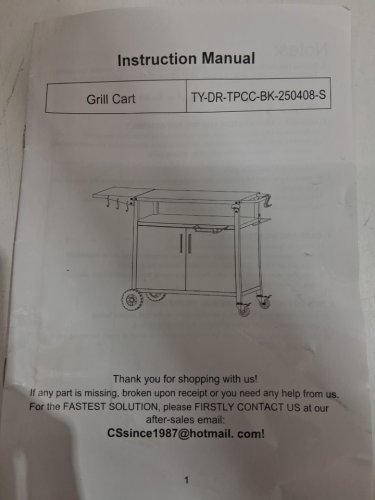 Vongrasig Grill Cart Rolling BBQ Bar Table Stand with Storage - 50" x 32.2" x 20" - black (model: TY-DR-TPCC-BK-250408-S-U-A) image 7