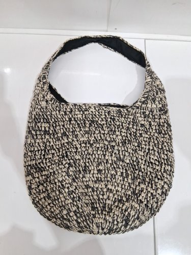 WOMEN'S BANANA REPUBLIC RAFFIA TOTE BAG - BLACK/BROWN (MODEL: 1966925) image 2