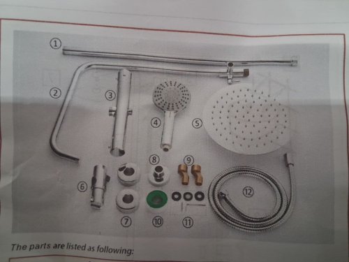 rovate thermostatic Thermostatic rainfall  Shower Faucet Set - 47.2 - matte black (model: rvt1808B) image 6