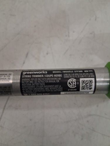 Greenworks *tool only* Cordless String Trimmer with adjustable handle - compatible with 40V greenworks battery - 12"- green/black (Model: stf309) image 4