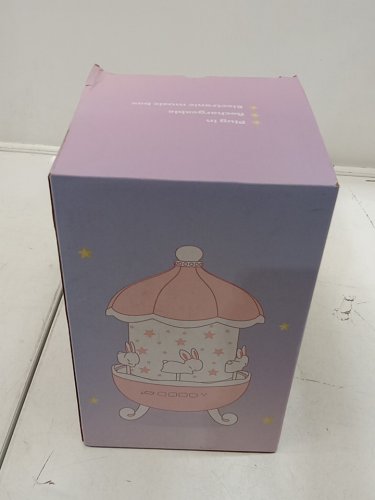 Rotating Bunny Carousel Night Light Projector with usb Rechargeable and remote - pink image 2