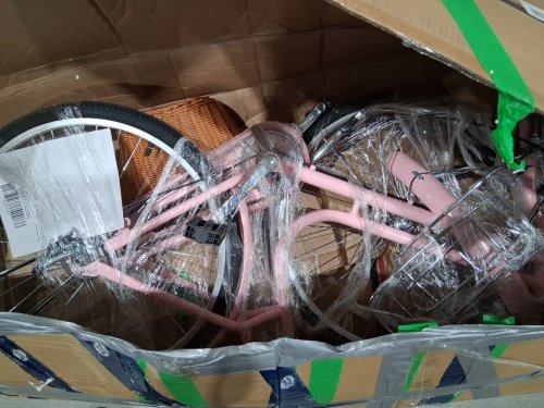 Gymax Beach Cruiser Bike with Adjustable Seat Woven Basket and Rear Rack - 26" - pink (model:GYM20343_ image 4