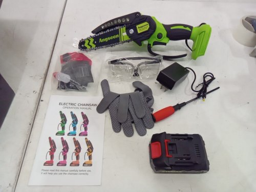 angseen cordless electric lightweight mini chainsaw - 6"/2000mah/850W- green/black (model: SY-LT05) image 3