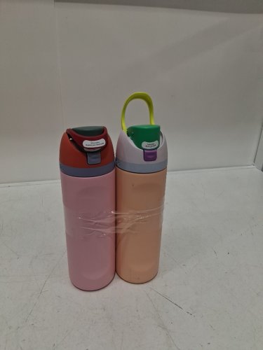 2pk OWALA STAINLESS STEEL WATER BOTTLES - 24OZ - PINK/PEACH (MODEL: 1965314) image 2