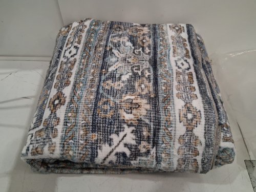 oppodream washable Faux Wool Vintage style Area Rug with Non-Slip backing - 8ft x 10ft - blue image 3