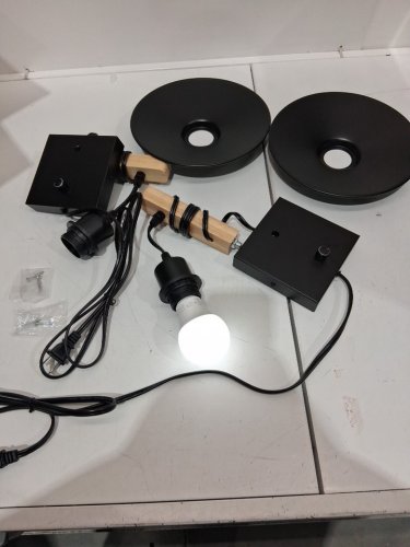 2PK AKAARI wall sconces plug in dimmable lights - black image 4