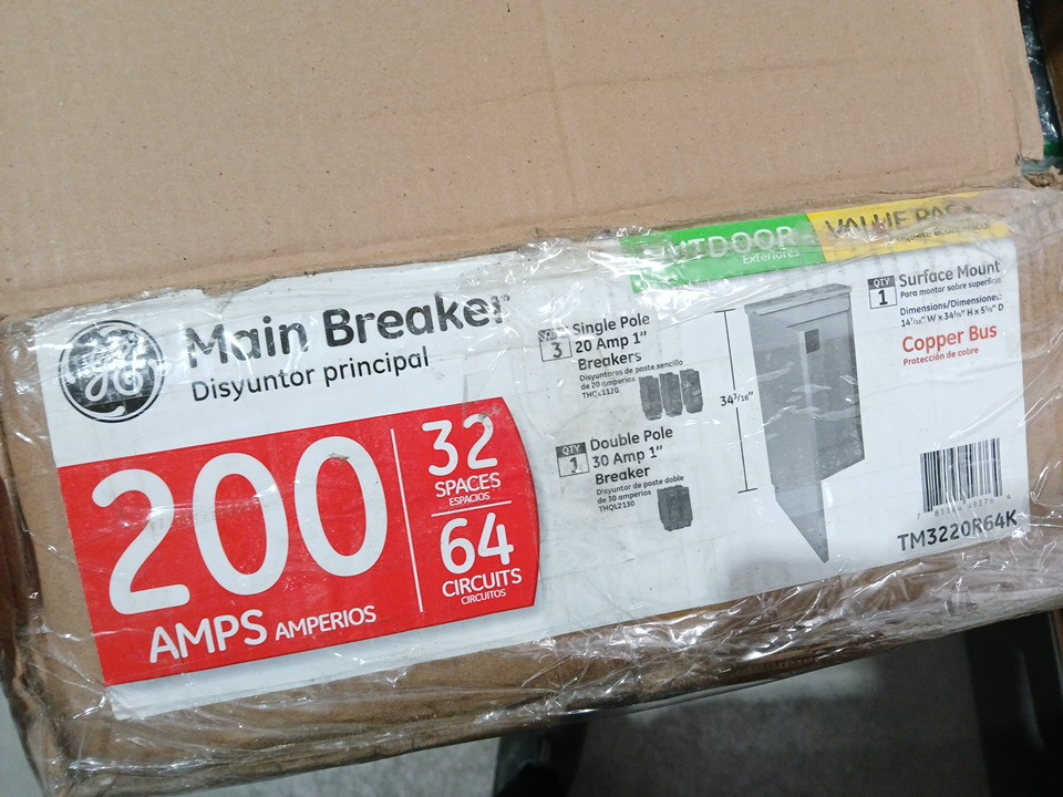 abb ooutdoor main breaker panel kit - 120v/240v, 4 breakers, 5.2"L x 14.7"W x 34.2"H - grey (model: tm3220r64k) image 7