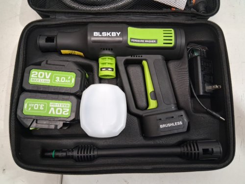 BLSKBY CORDLESS PRESSURE WASHER WITH 2 RECHARGEABLE BATTERIES - 1200PSI - 1.72GPM - 20V - 480W - YELLOW/BLACK (MODEL: SC14) image 2