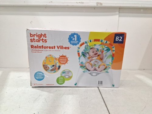 BRIGHT STARS VIBRATING BOUNCER WITH TOY BAR - RAINFOREST VIBES (MODEL:12227) image 4