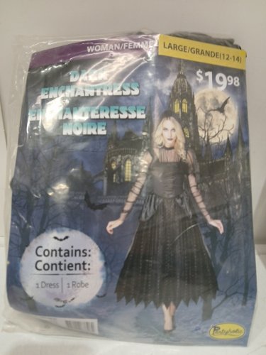 WOMEN'S HALLOWEEN DARK ENCHANTRESS COSTUME - LARGE - BLACK / PURPLE (ITEM: 12936M) image 2