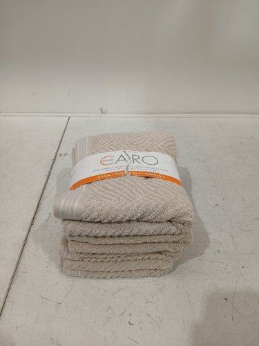 4pk caro home 100% cotton hand towels - 18" x 30" - beige HERRINGBONE (Style: 1945886) image 2