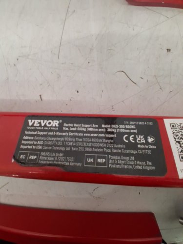 VEVOR Steel Electric Hoist 180° Swivel Scaffold Support Arm with Pole - 1320lb - red (model-DHZJ-300/600KG) image 4