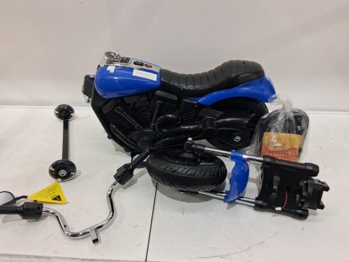 Kids GARVEE Electric 3-Wheel Ride On Motorcycle wITH Training Wheels - 12V - BLUE/BLACK -(MODEL: wh8898) image 5
