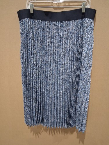 women's lands end Crepe Pull-On Pleated Midi Skirt - extra large - Atlas Blue Etched (style: 542371 image 2
