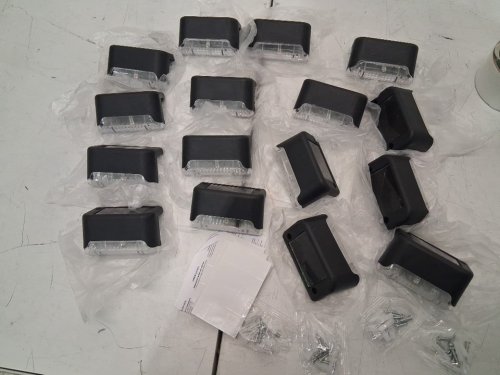 16pk fohil outdoor solar patio deck fence step lights - 3.03" x 1.77" x 1.69" - black image 3