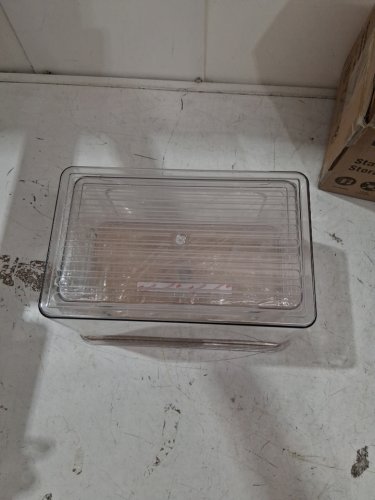 goabroa STACKABLE STORAGE BINS/ORGANIZER CONTAINERS WITH HANDLES FOR REFRIGERATOR, FREEZER, PANTRY AND KITCHEN CABINETS - MEDIUM AND LARGE - CLEAR image 3
