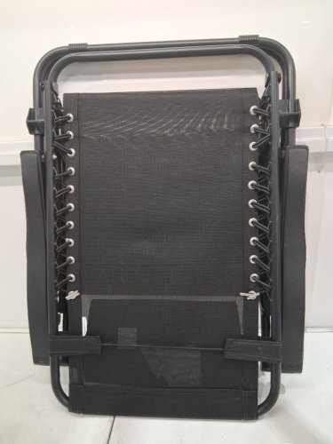 AMAZONBASICS OUTDOOR ZERO GRAVITY LOUNGE FOLDING CHAIR W/ LUMBAR PILLOW - BLACK image 5