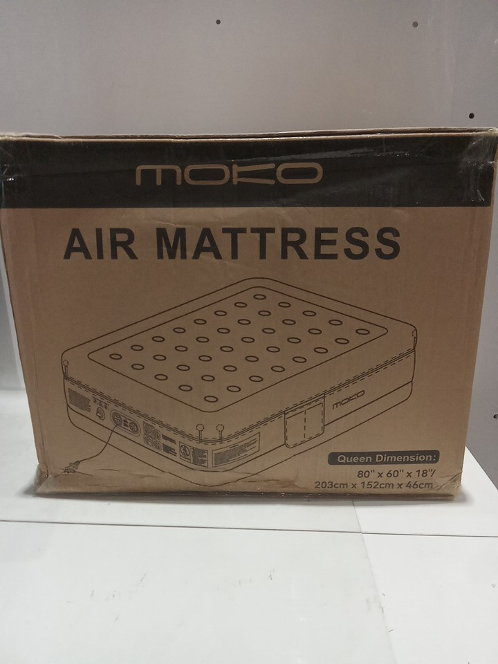 moko inflatable air mattress with comfort top and built in pump - queen size - 18" - black/grey (model:  MAMQ18) image 7