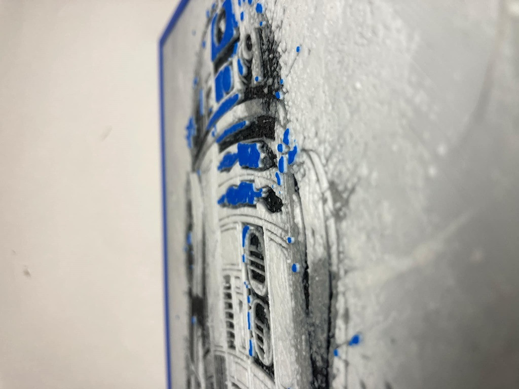 8"x8" 3D Printed- R2D2 - Star Wars - Textured Photo image 3