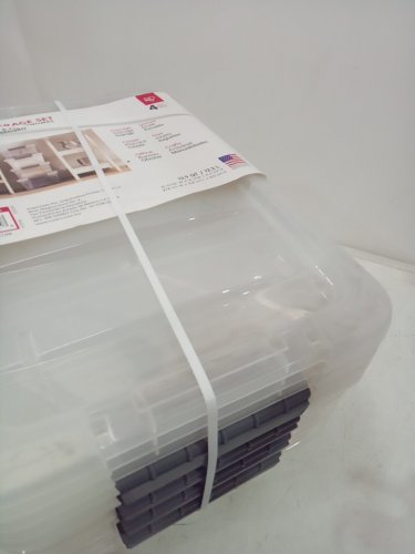 4pk Iris 12.9 Quart Buckle Up Storage Set - clear (model:1410571) image 3