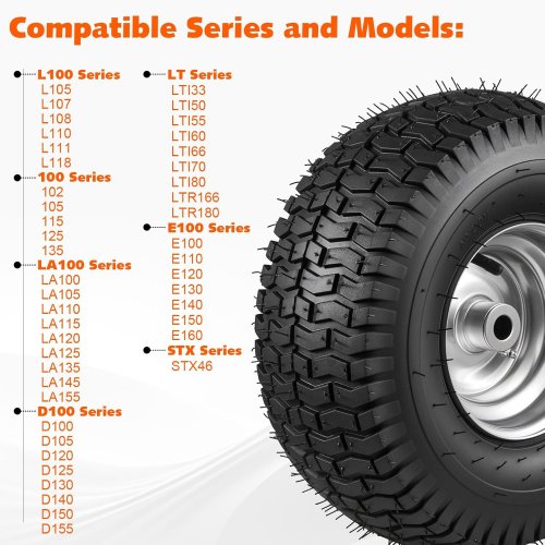2pk soiiw 15 x 6.00-6 Front Tire Assembly for various Riding Mower Lawn Tractor - 3" Centered Hub - 3/4" Sintered Iron Bushings - 400LB MAX - black/grey image 2
