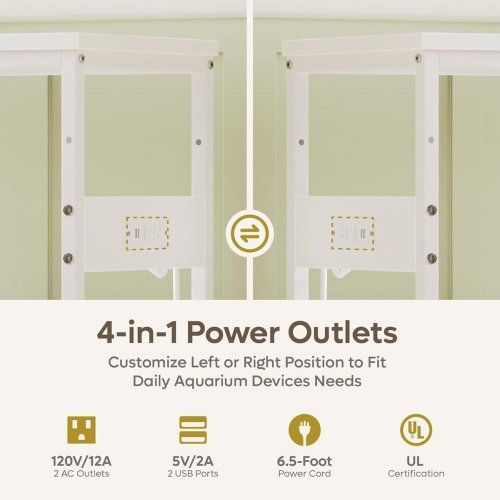 Bestier Aquarium Stand with Power Outlets and storage - 31.5" L x 15.7" W - white (model: P300580SUS-WHT) image 3