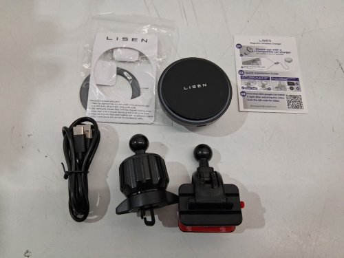 LISEN Magsafe Car Mount Phone Holder and Wireless Charger - 15W - black (model: 2E778) image 2