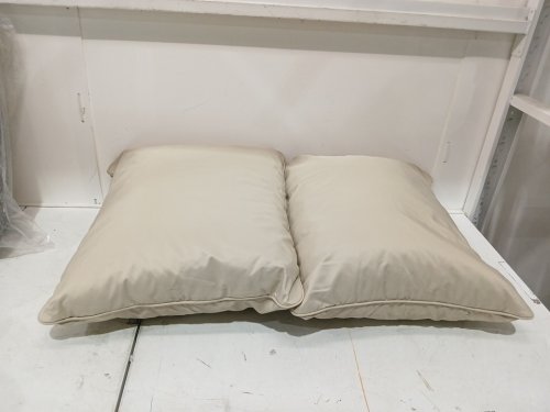 2PK OUTDOOR patio cushion pillows - 24" x 20" - beige image 3