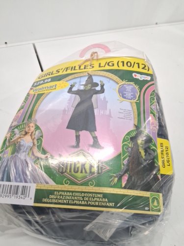 3PC GIRLS DISGUISE WICKED ELPHABA DELUXE COSTUME - LARGE 10-12 - PURPLE image 2