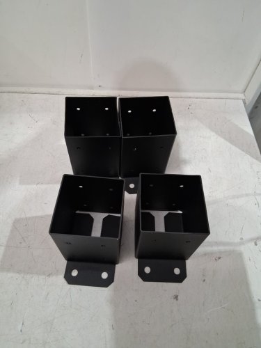 4PK POST ANCHOR BASE with Hardware - 4" x 4" - BLACK (model: qblz-4in-4) image 3