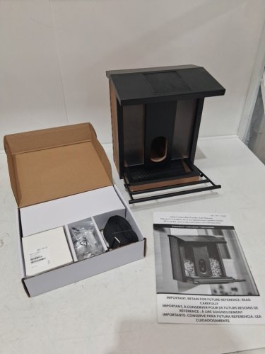 EVERGREEN SMART SOLAR CAMERA BIRD FEEDER - BLACK/NATURAL WOOD (MODEL: 1934060) image 3