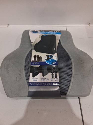 Samsonite Ergonomic Lumbar Support Pillow for office chair - black/grey image 2